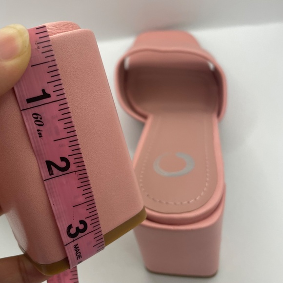 JOURNEE Collection vegan leather pink block heel sandals women’s Size 12 - Picture 5 of 11